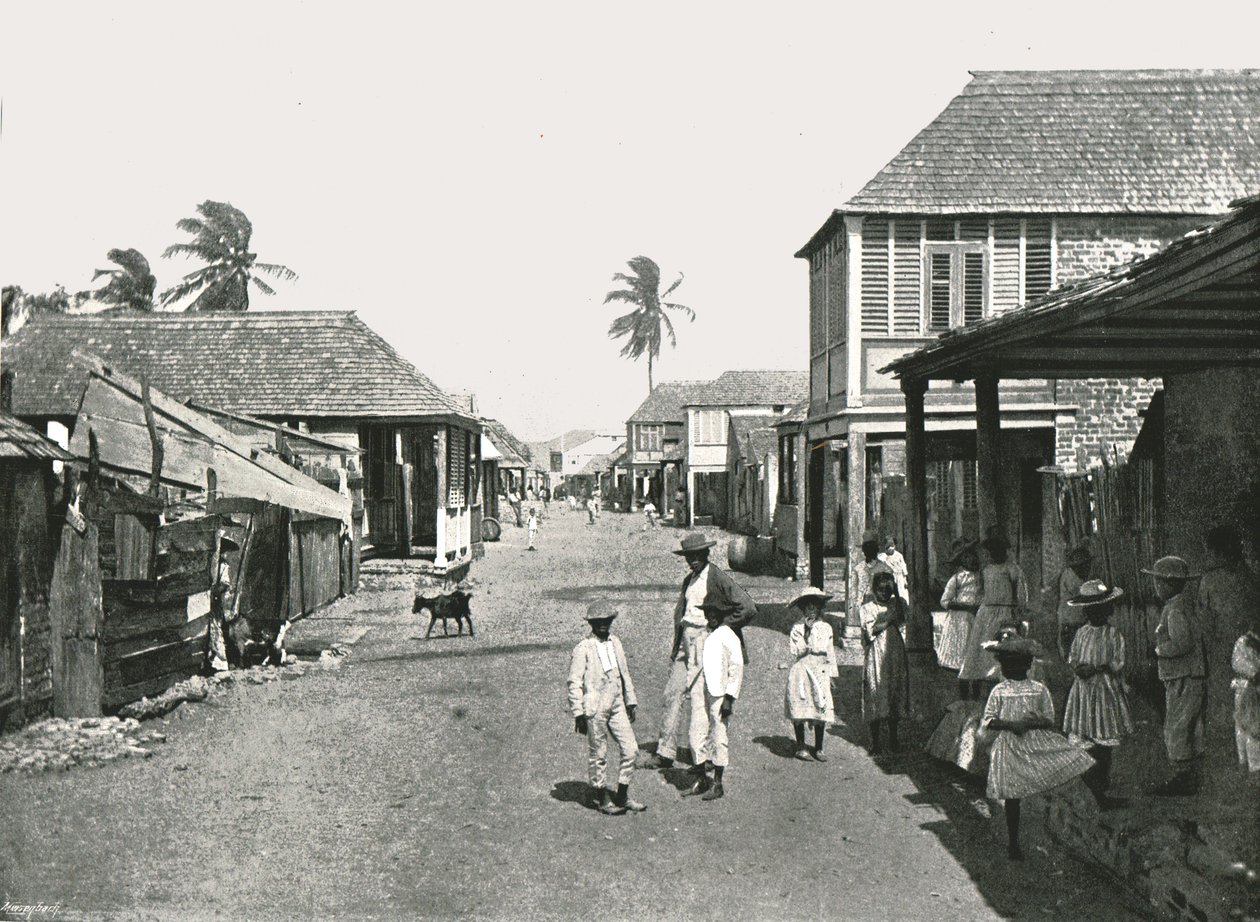 Scena uliczna w Port Royal na Jamajce, 1895. autorstwa York and Son
