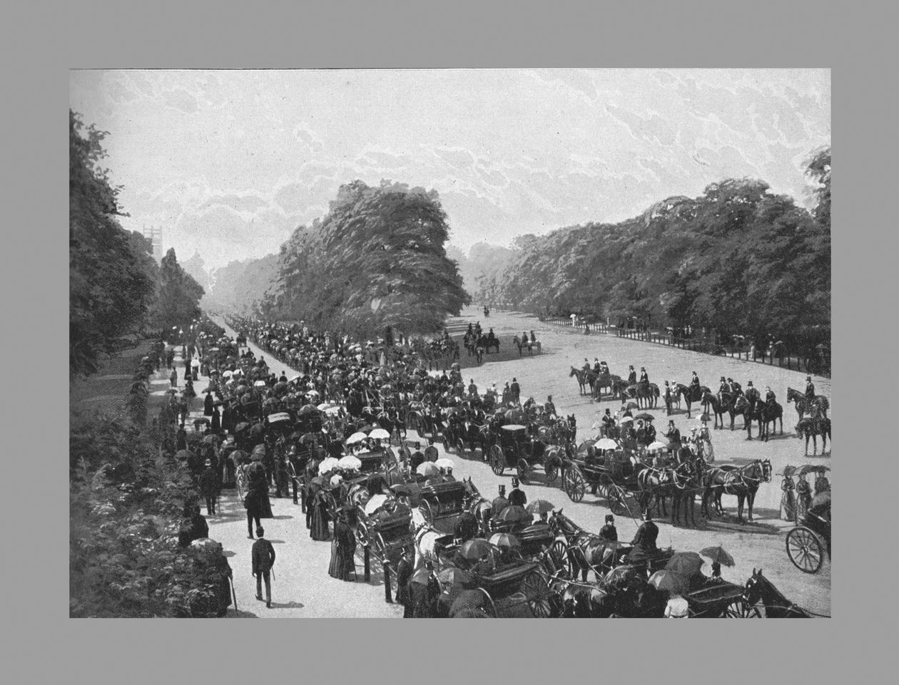 Drive and Rotten Row, Hyde Park, ok. 1900 autorstwa York and Son