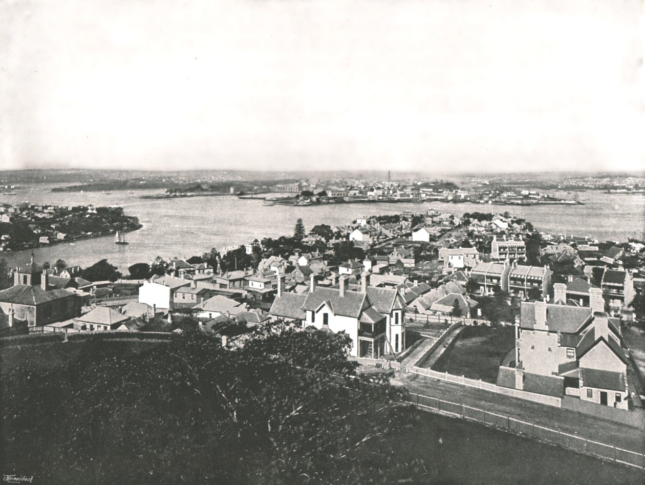 Widok z North Shore, Sydney, Australia, 1895. autorstwa York and Son