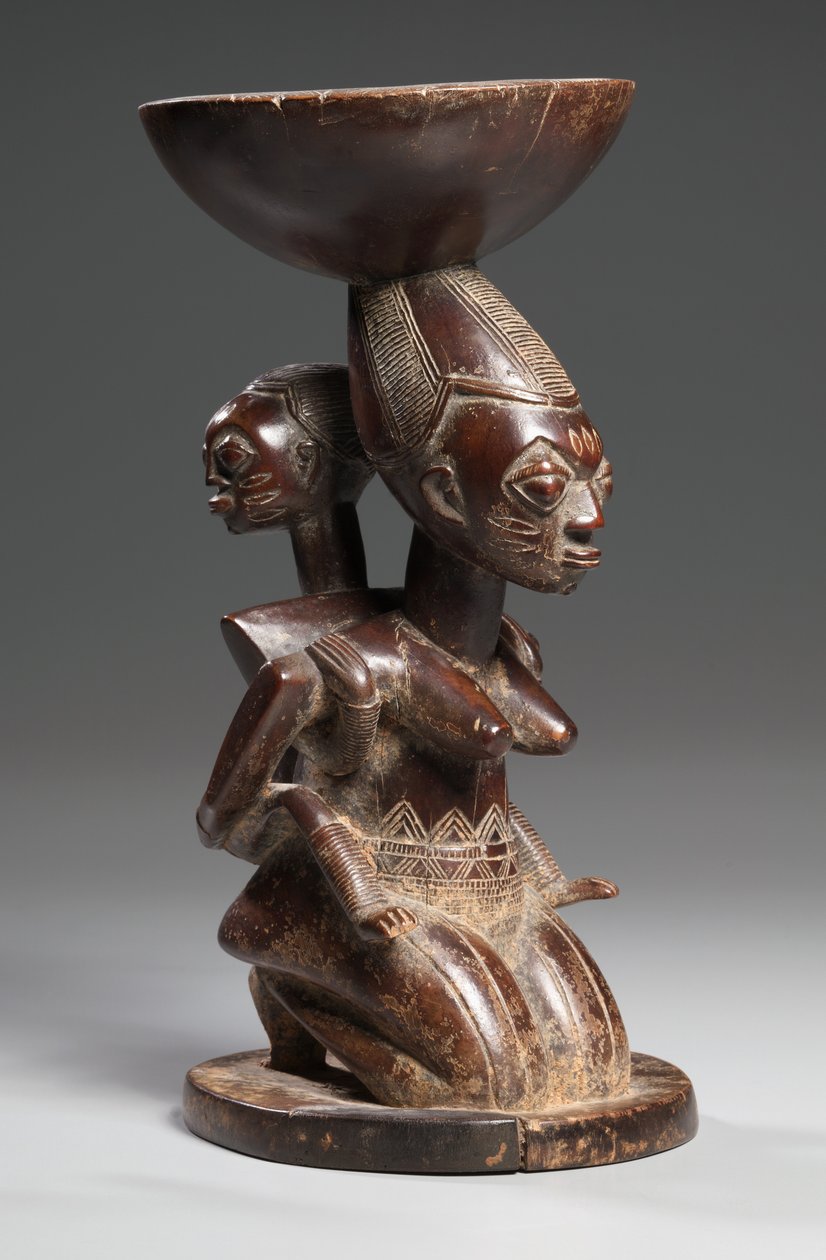 Naczynie Kariatydy Matki i Dziecka, połowa końca XIX wieku autorstwa Yoruba Culture