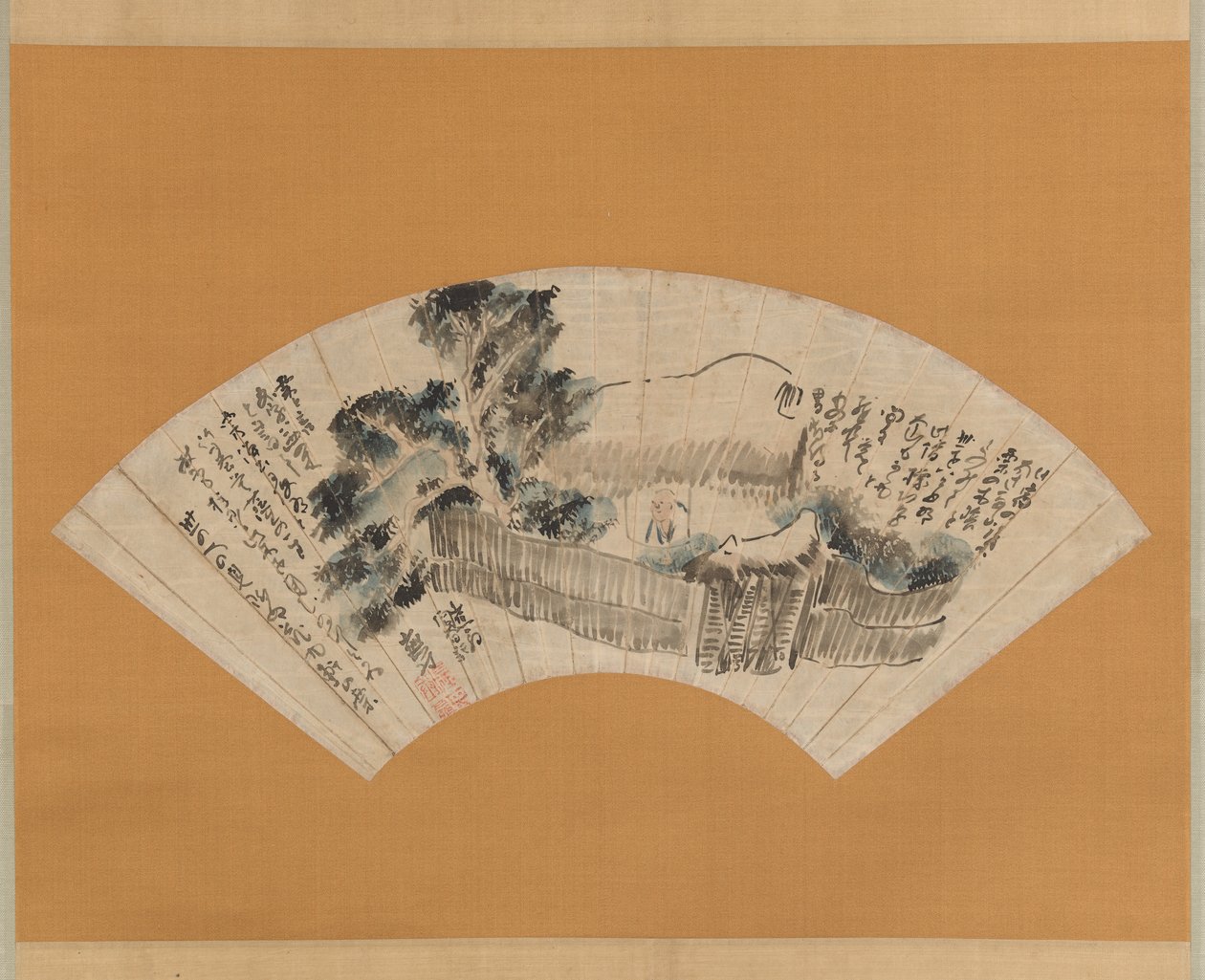 Scena z wąskiej drogi na głęboką północ Oku no hosomichi , ca. 1780. autorstwa Yosa Buson