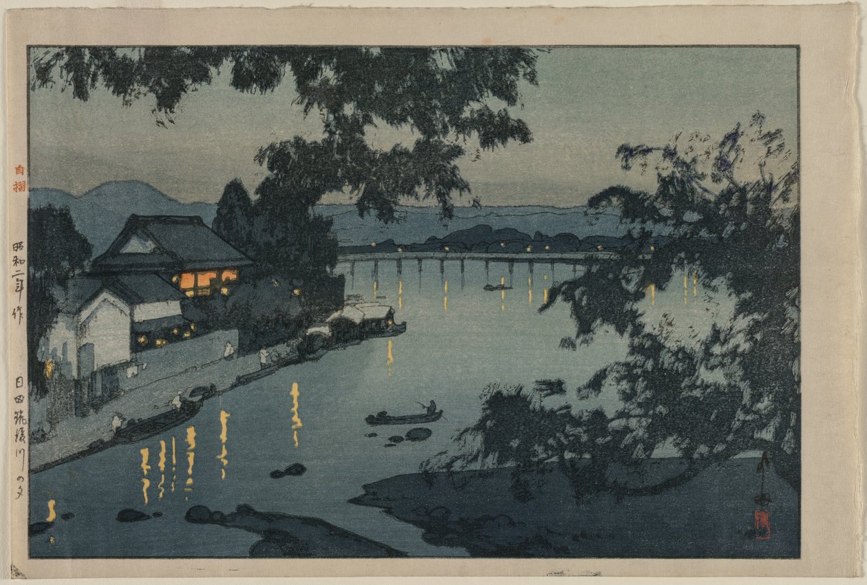 Wieczór nad rzeką Chikugo autorstwa Yoshida Hiroshi