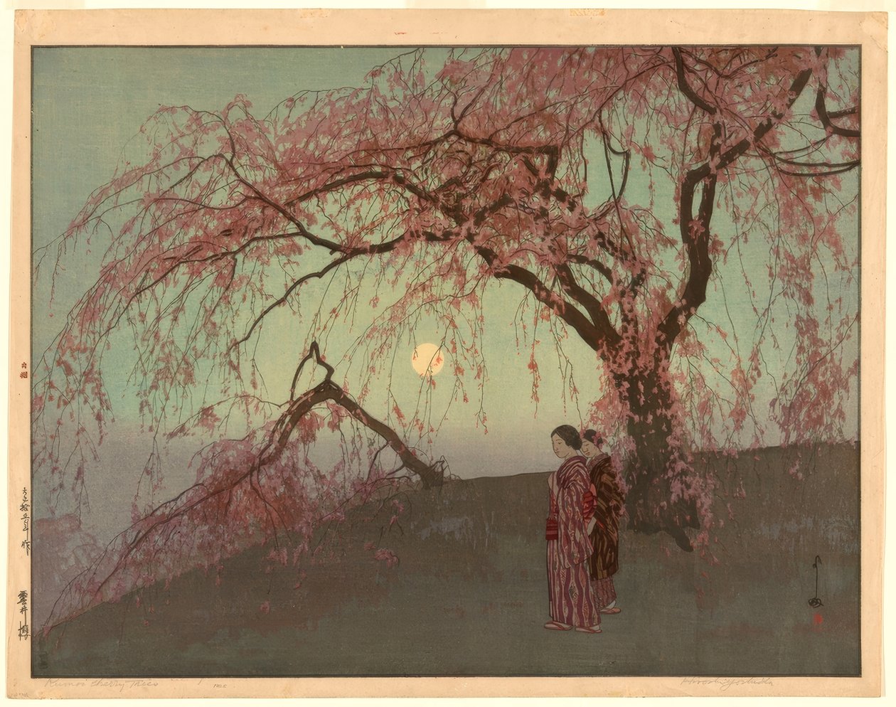 Wiśnie Kumoi (Kumoi sakura) autorstwa Yoshida Hiroshi
