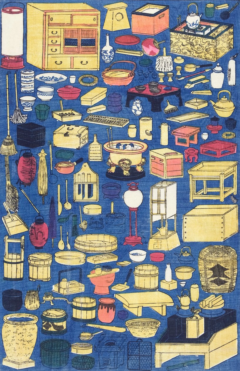 Różne artykuły gospodarstwa domowego autorstwa Utagawy Yoshikazu autorstwa Yoshikazu Utagawa