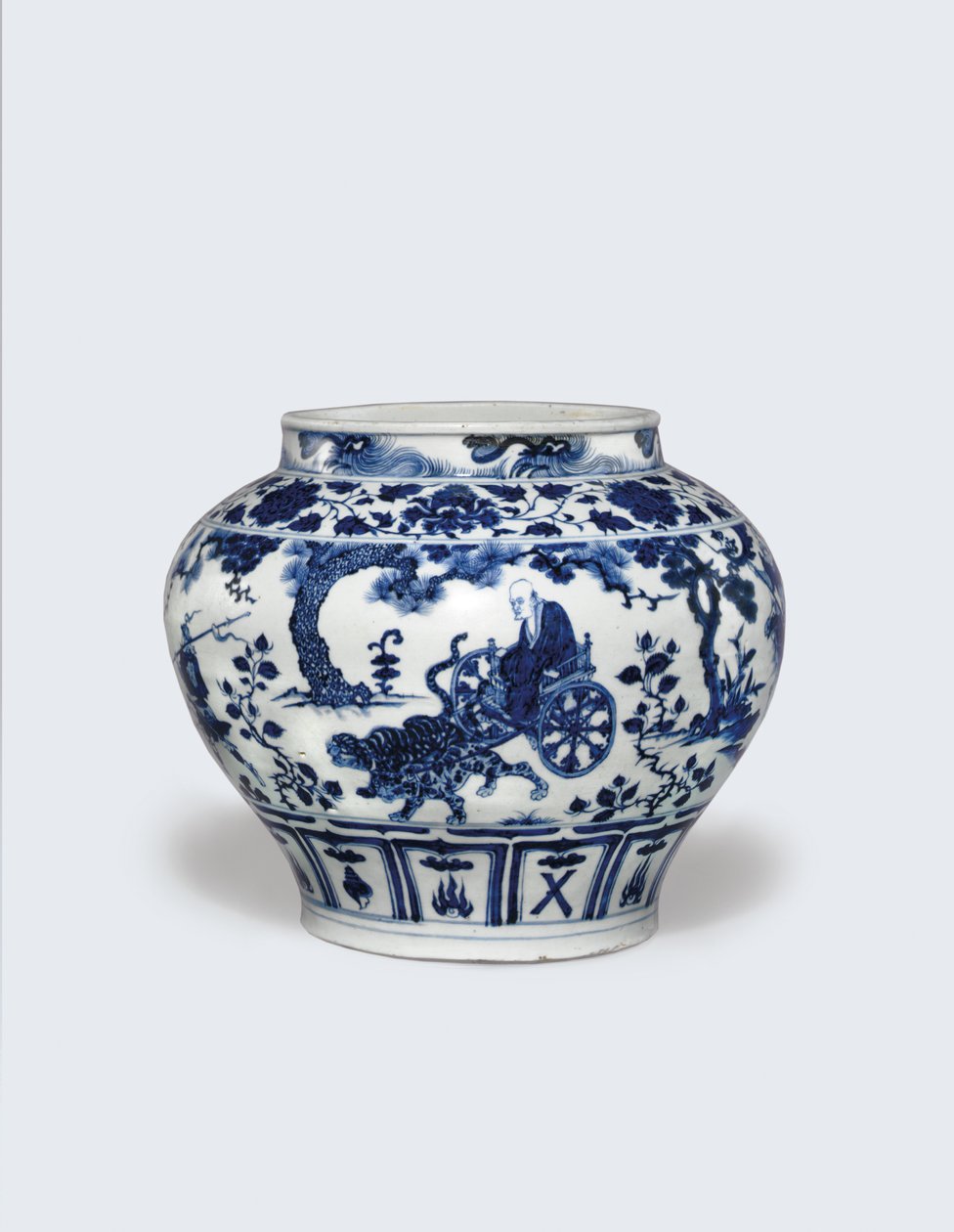 Wyjątkowo rzadki i ważny niebiesko-biały słoik Guan autorstwa Yuan Dynasty Chinese School