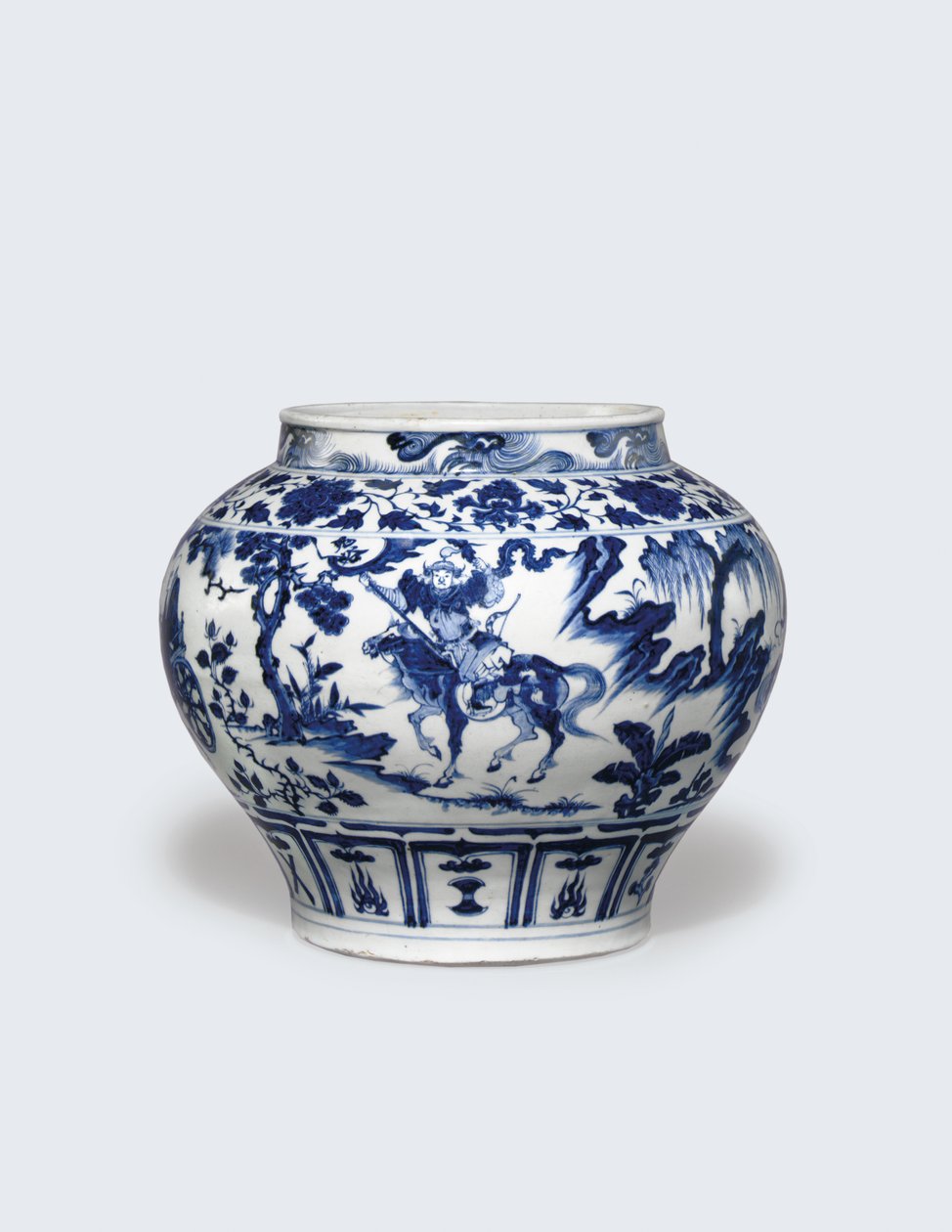 Wyjątkowo rzadki i ważny niebiesko-biały słoik Guan autorstwa Yuan Dynasty Chinese School