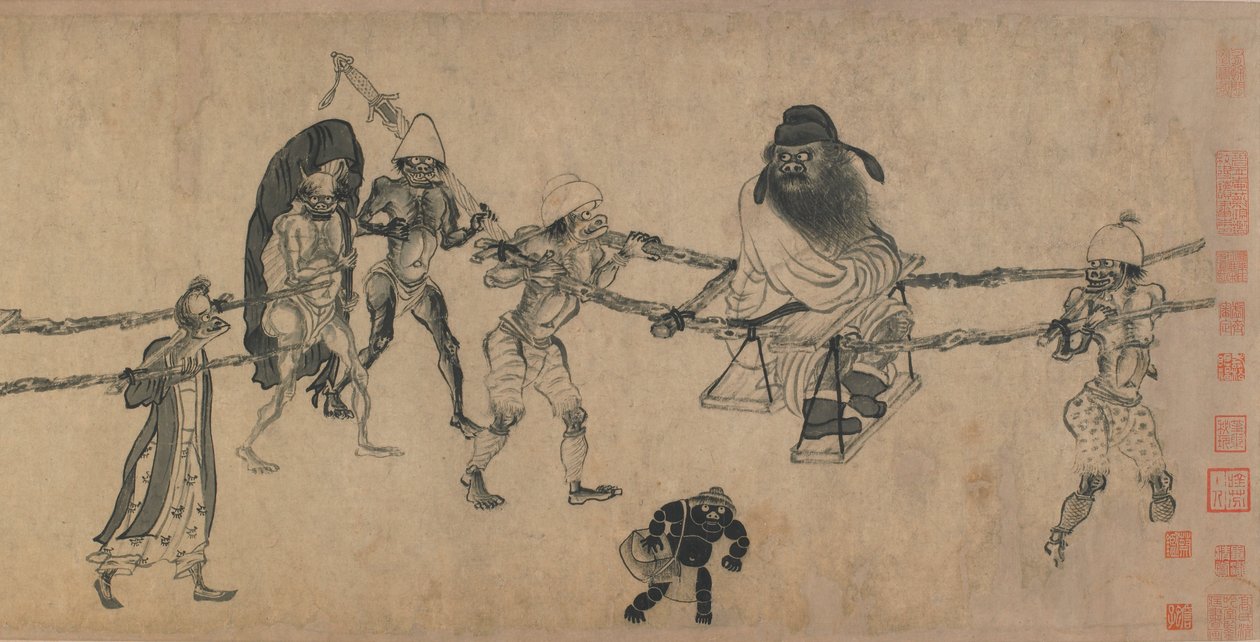 Zhong Kui Traveling (atrament na papierze) autorstwa Yuan Dynasty Chinese School