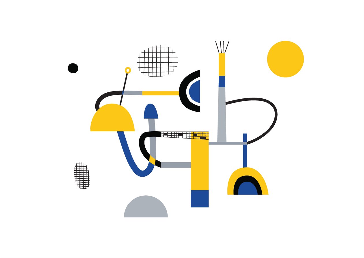 Kompozycja abstrakcyjnej geometrii, 2017 (ilustracja wektorowa) autorstwa Yulia Drobova