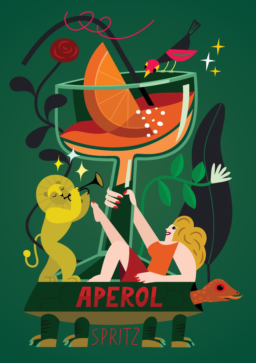 Aperol Spritz, 2017 (ilustracja wektorowa) autorstwa Yulia Drobova