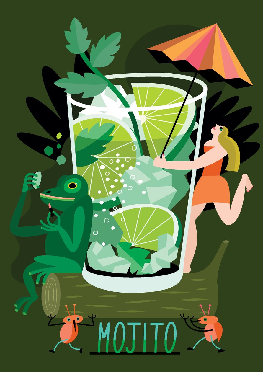 Mojito, 2017 (ilustracja wektorowa) autorstwa Yulia Drobova