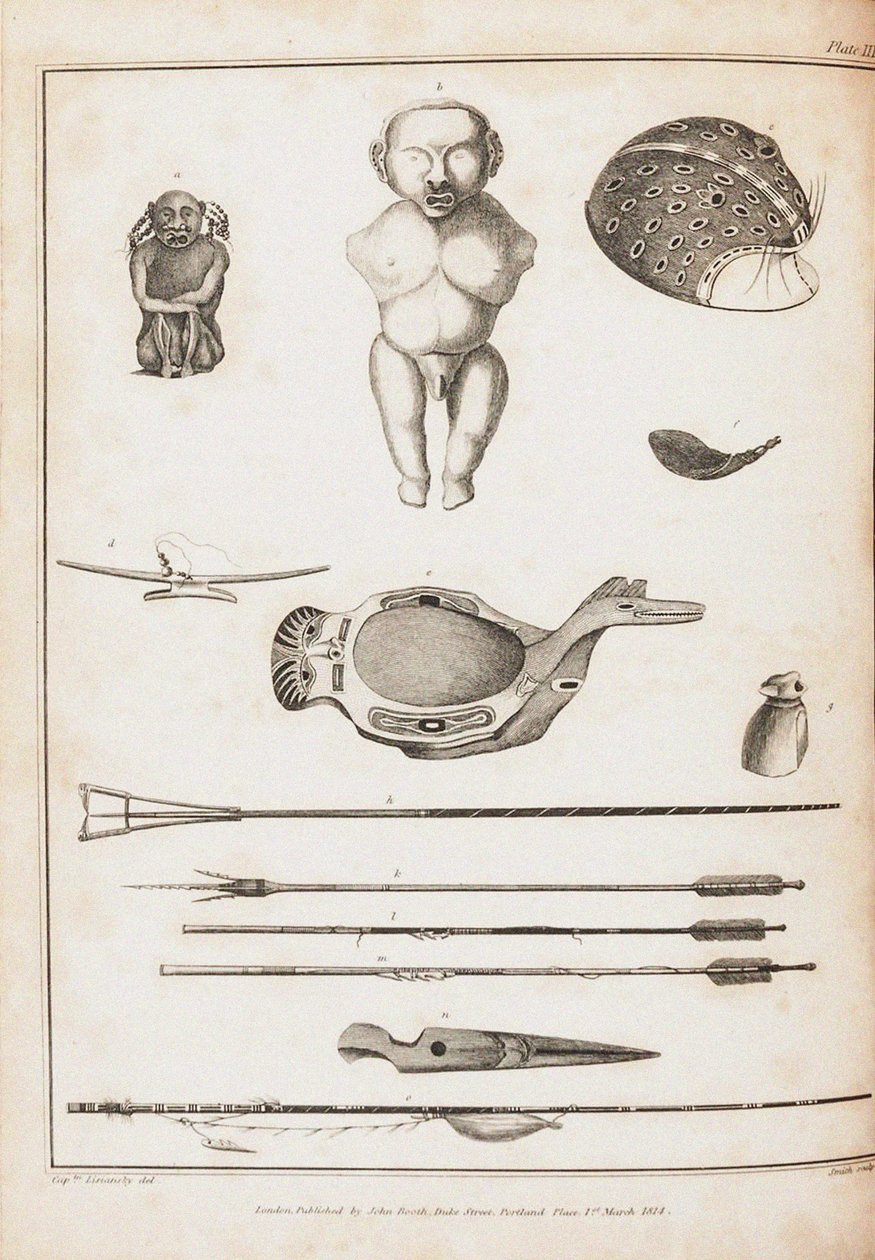 Ilustracja z Podróży dookoła świata w latach 1803-06 na statku Newa, 1814 r. autorstwa Yuri Fyodorovich Lisyansky