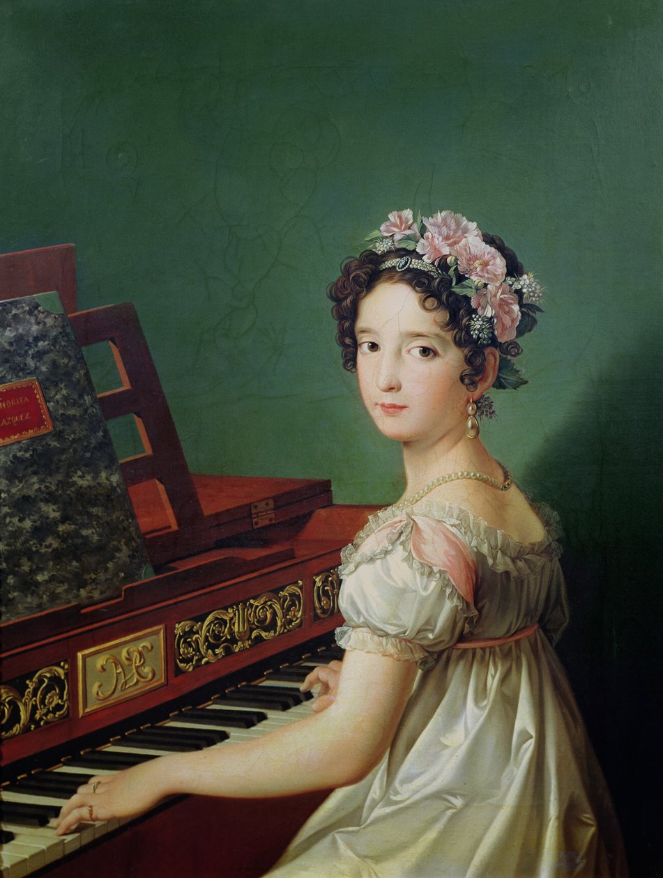 Córka Artysty przy Klawikordzie autorstwa Zacarias Gonzalez Velazquez