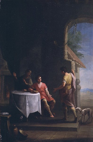 Ezaw sprzedający swoje prawo pierworodztwa Jakubowi, ok. 1790-1800 (nie to samo co 72151) autorstwa Zacarias Gonzalez Velazquez