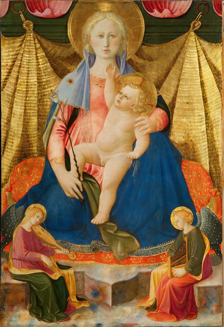 Madonna Pokory z Dwoma Aniołami Muzykami, ok. 1930 r. 1450 autorstwa Zanobi Strozzi