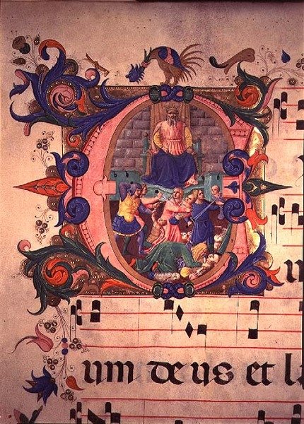 Mszał 515 f.13v Rzeź niewiniątek, z księgi chóralnej wykonanej przed 1449 r. (szczegóły zob. 88910-11) autorstwa Zanobi di Benedetto Strozzi