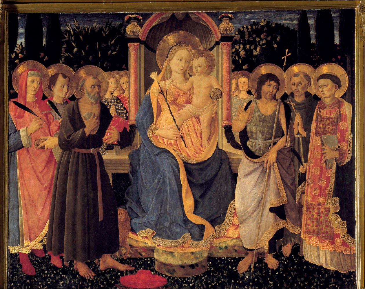 Ołtarz św Hieronima Dziewicy z Dzieciątkiem, ok. 1460 (obraz) autorstwa Zanobi di Benedetto Strozzi