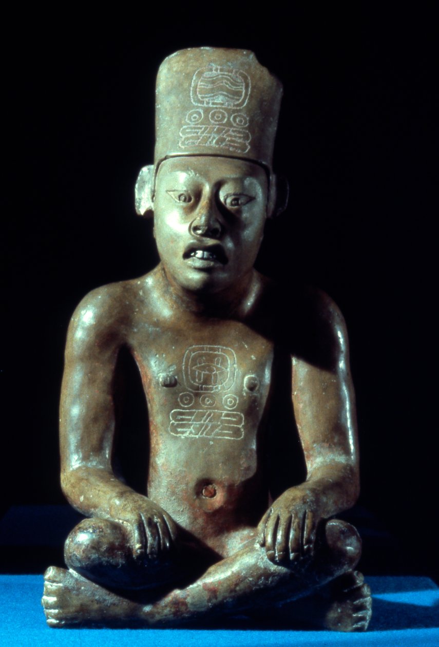 Statuetka skryby, późny okres klasyczny (700-1000 n.e.) (ceramika) autorstwa Zapotec