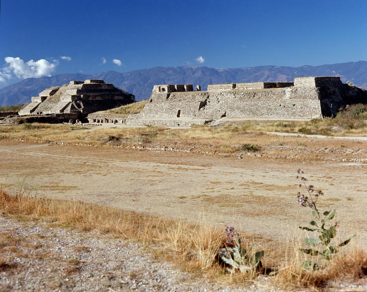 Widok na platformę północną (500 BC-850 AD) autorstwa Zapotec Zapotec