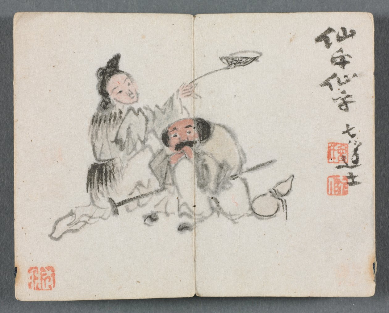 Album miniatur z postaciami i pejzażem Mężczyzna i Kobieta, 1822. autorstwa Zeng Yangdong