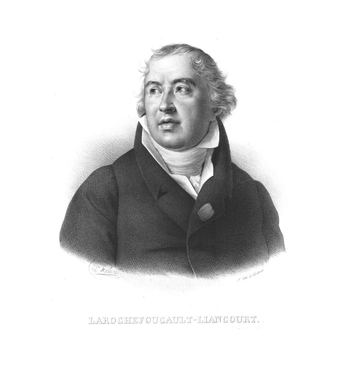 François Alexandre Frédéric, książę La Rochefoucauld-Liancourt, ok. 1820 r. autorstwa Zephirin Felix Jean Marius Belliard