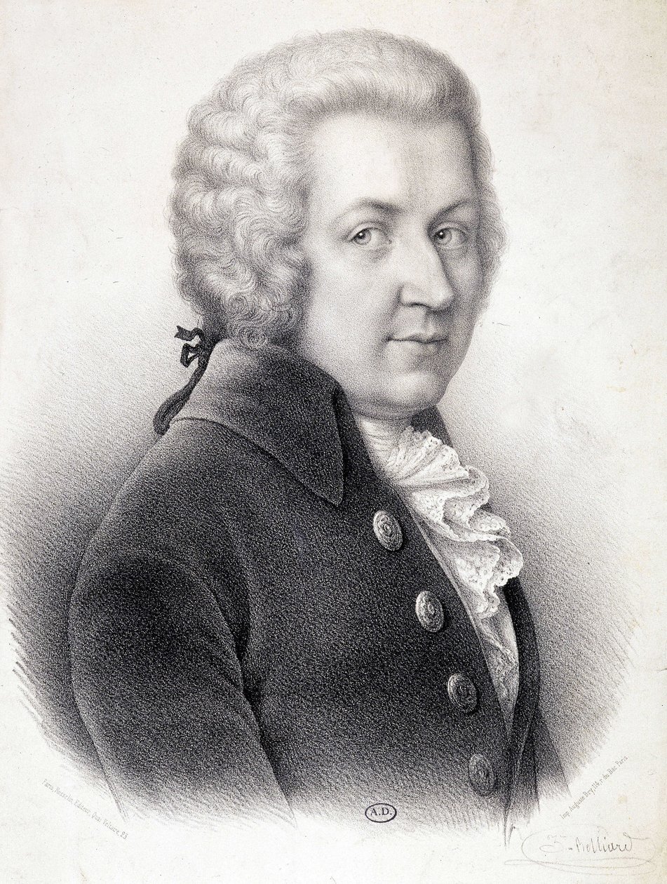 Portret w popiersiu Wolfganga Amadeusza Mozarta (1756-1791) - autorstwa Belliarda, rycina autorstwa Zephirin Felix Jean Marius Belliard
