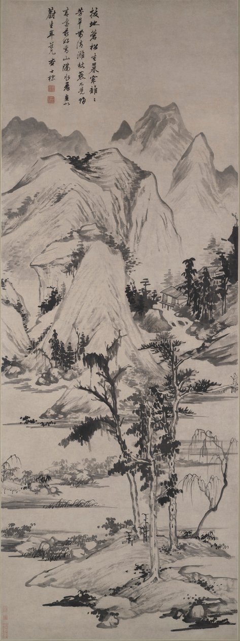Krajobraz w stylu Ni Zan (1301-1374) autorstwa Zha Shibiao
