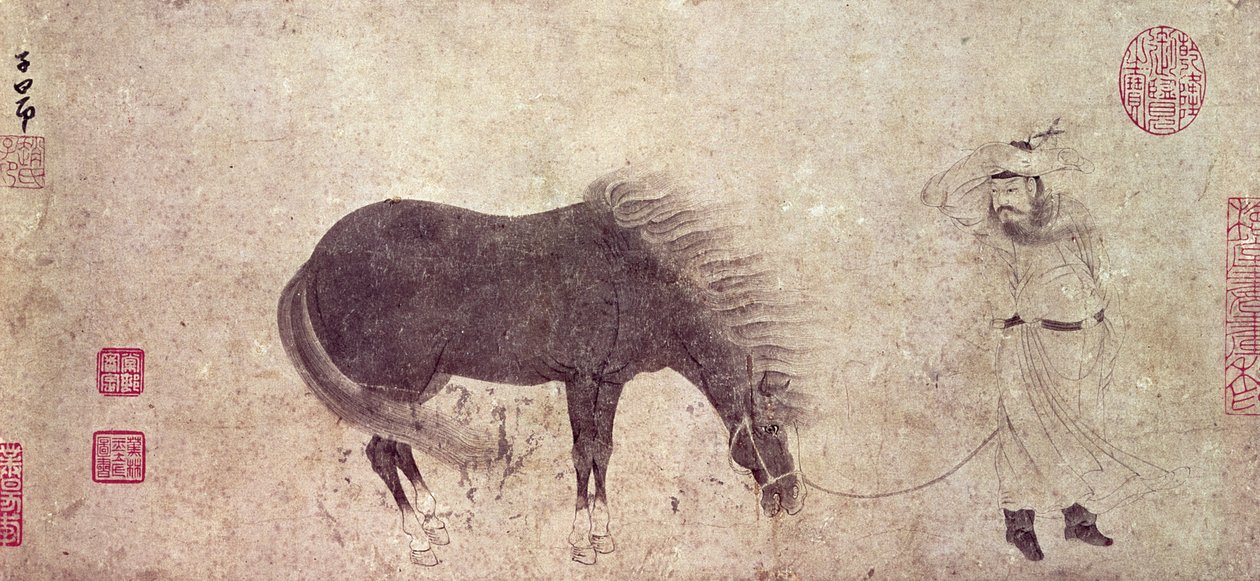 Koń i oczyszczenie w zimie (atrament na papierze) autorstwa Zhao Mengfu Chao Meng Fu or