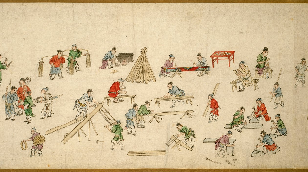 Sceny uliczne w czasach pokoju 太平風會圖 autorstwa Zhu Yu