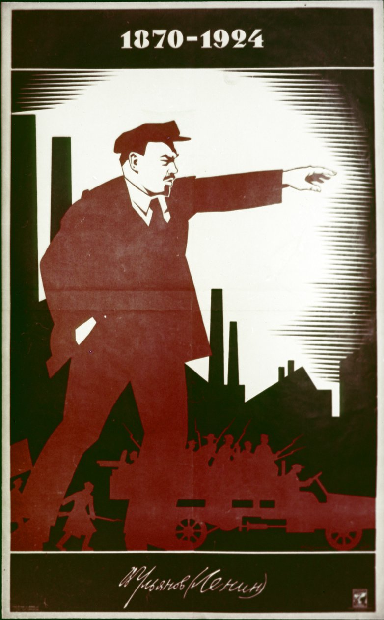 Plakat soborowy upamiętniający B, I, Lenin A, Strachow autorstwa Frederick (attr. to) Barnard