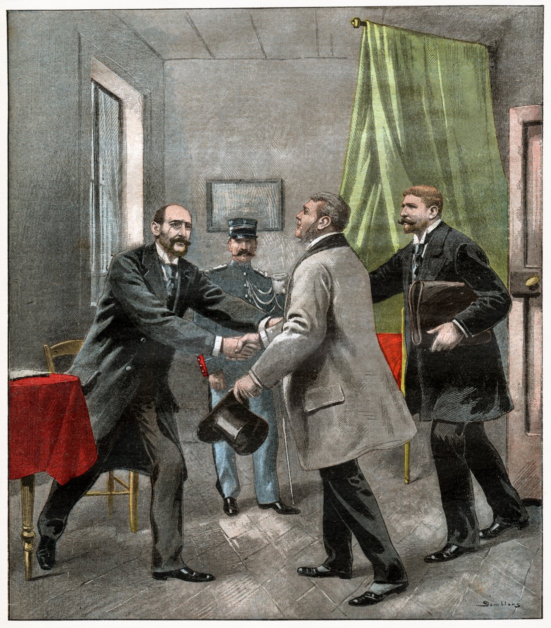Alfred Dreyfus ze swoimi prawnikami autorstwa . .