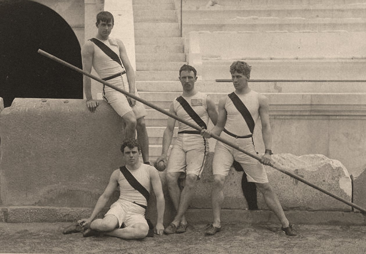 Amerykańscy sportowcy na Letnich Igrzyskach Olimpijskich, Ateny, Grecja. 1896 (zdjęcie) autorstwa . .