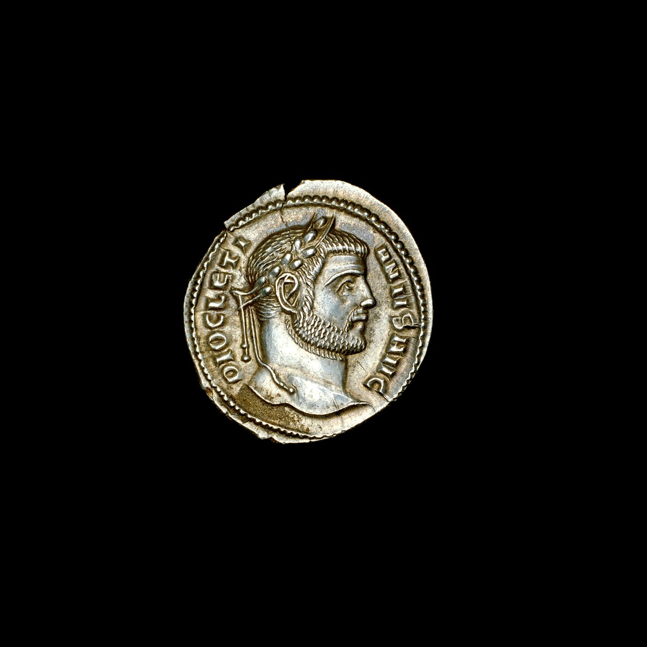 Starożytna moneta rzymska przedstawiająca Dioklecjana, 284-305 r. n.e. (zdjęcie) autorstwa Hippolyte Lalaise Devéria