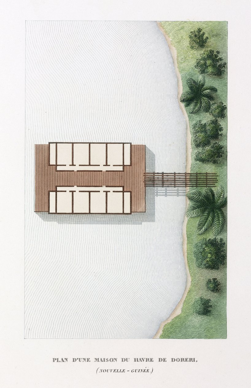 Architektura Plan domu w przystani Doreri autorstwa Frederick (attr. to) Barnard
