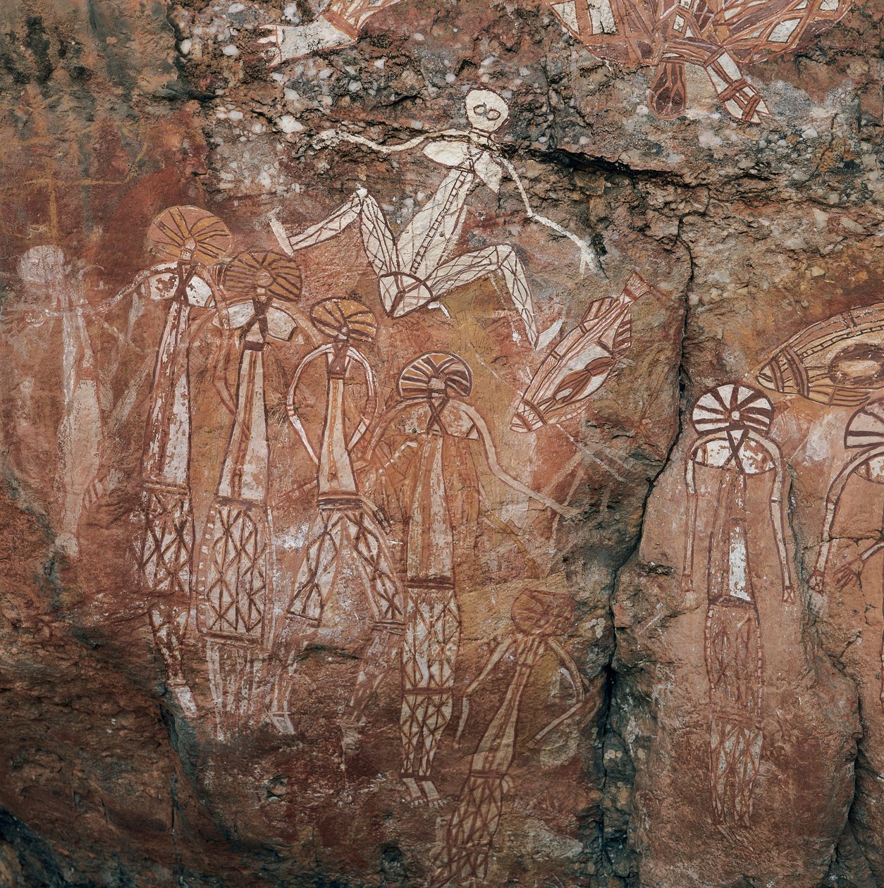 Australia, Terytorium Północne, Ziemia Arnhem, Park Narodowy Kakadu, Skała Nourlangie, Malowidła naskalne Aborygenów autorstwa Isabel Redie