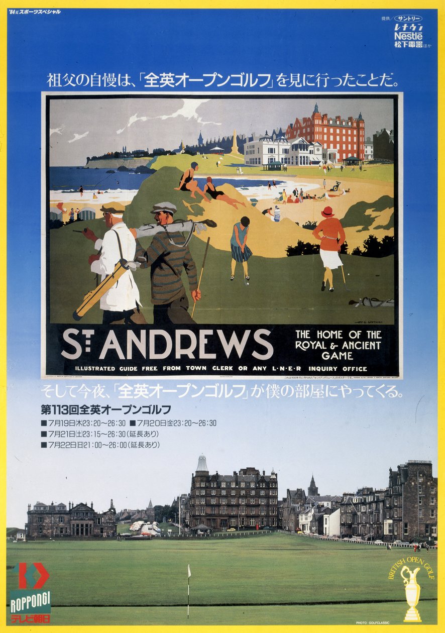 British Open Golf Championship, plakat TV Asahi autorstwa Frederick (attr. to) Barnard