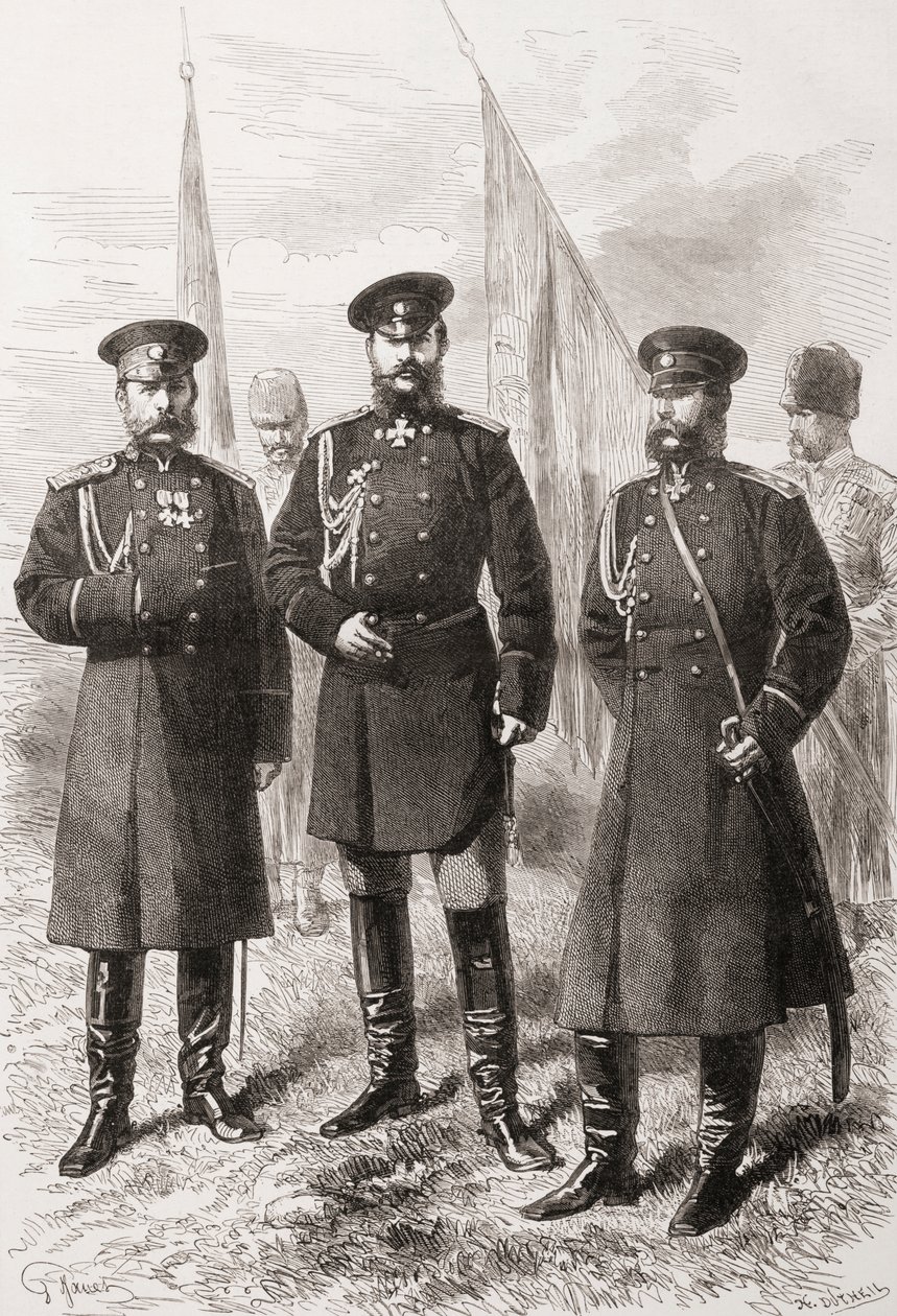 Sztab Generalny Armii Kaukaskiej podczas wojny rosyjsko-tureckiej (1877-1878) autorstwa . .