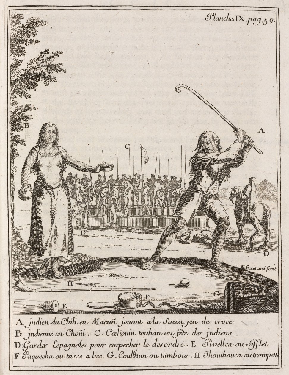 Chilijski Indianin gra w hokeja autorstwa Frederick (attr. to) Barnard