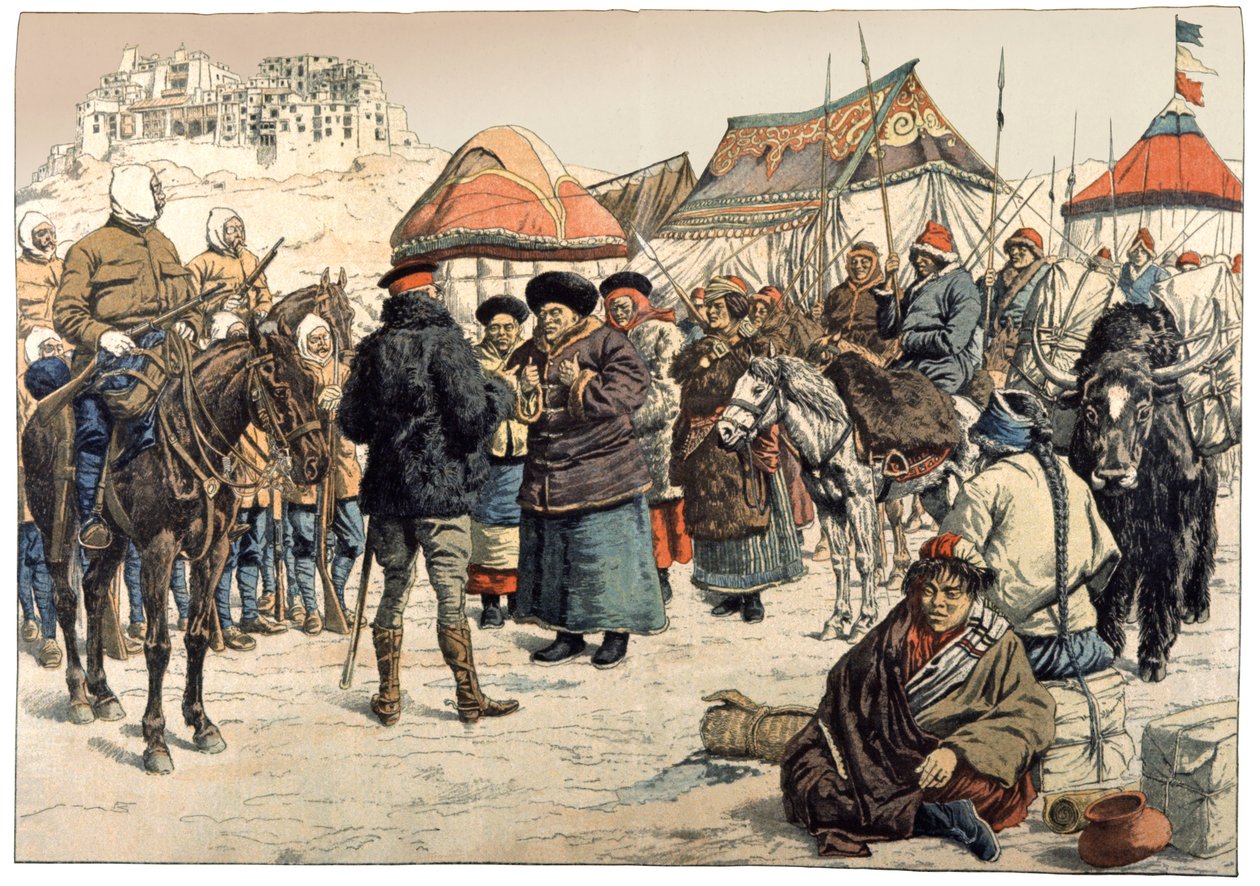 Podbój Tybetu. 1902 (grawerowanie) autorstwa . .