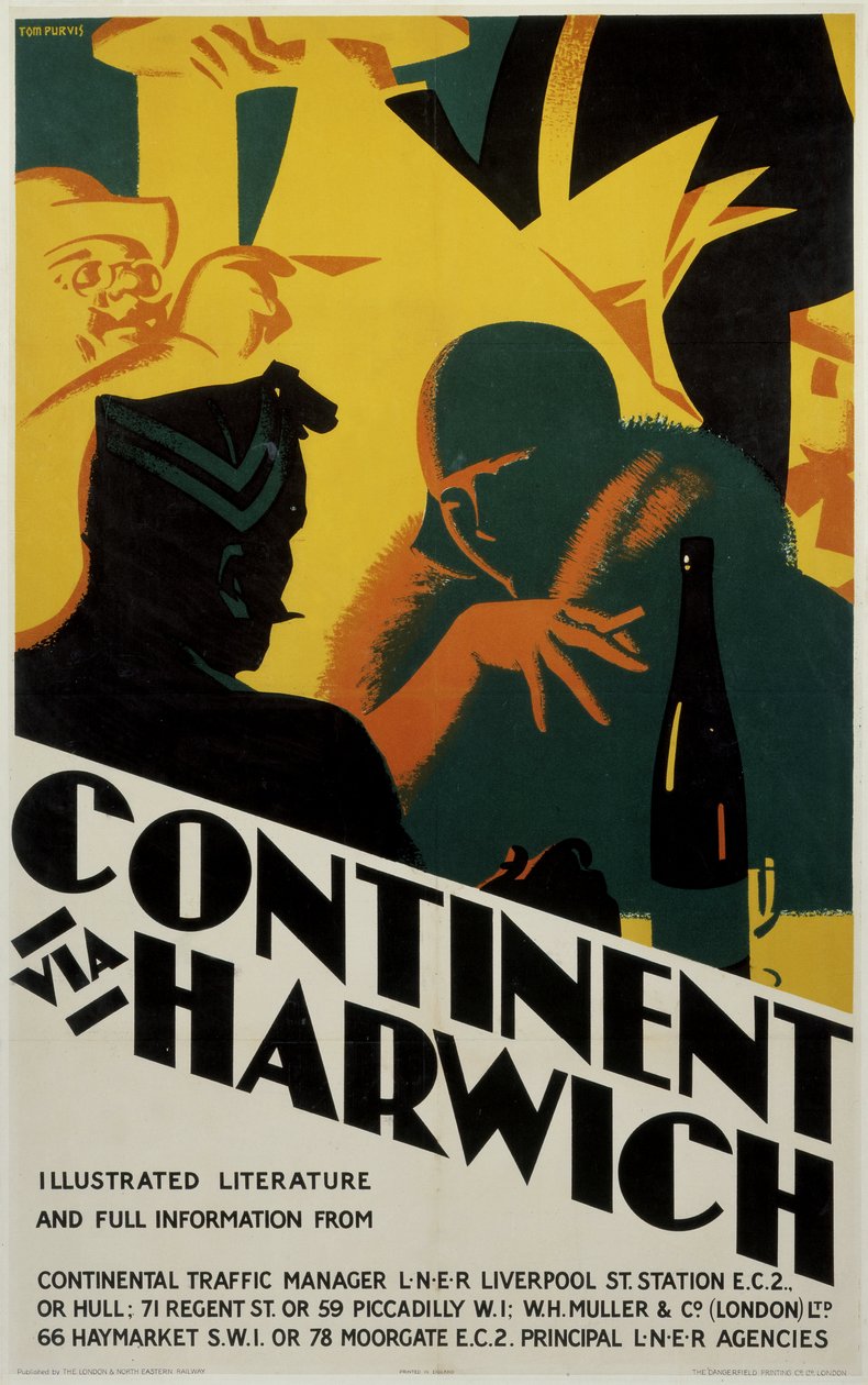 Kontynent przez Harwich, plakat LNER autorstwa Ferdinand Georg Waldmuller