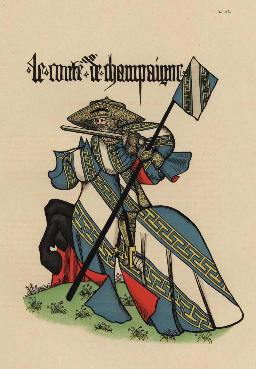 Count of Champagne, Comte de Champagne, ze standardem autorstwa John Pardon