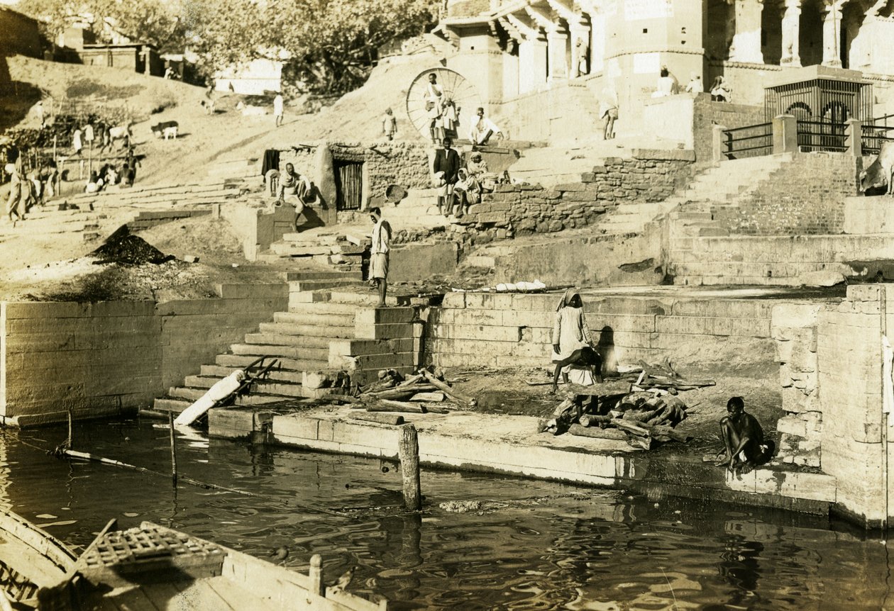 Kremacja nad Gangesem autorstwa Hippolyte Lalaise Devéria