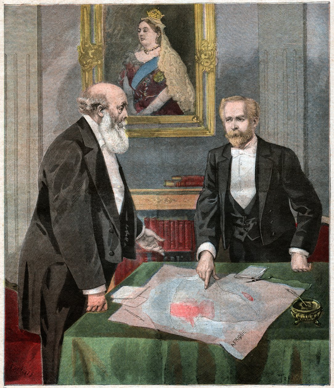 Entente cordiale: Paul Cambon i Robert Gascoyne-Cecil, Lord Salisbury autorstwa . .