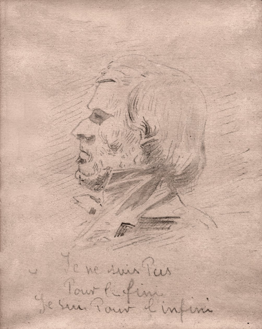Eugene Delacroix „Nie jestem za finiszem, jestem za nieskończonością”. ok. 1850 (rysunek) autorstwa . .