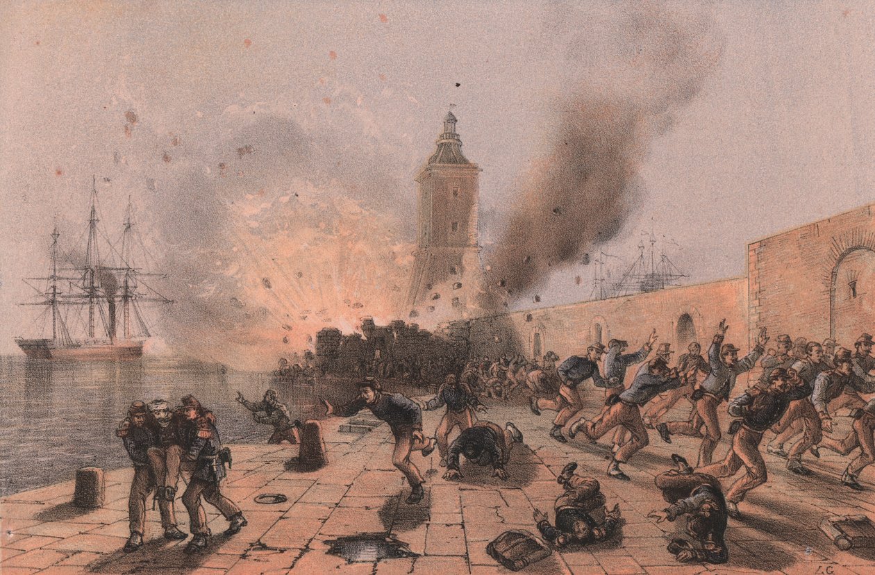 Eksplozja beczki prochu Lantern, oblężenie Ankony autorstwa William Walcutt