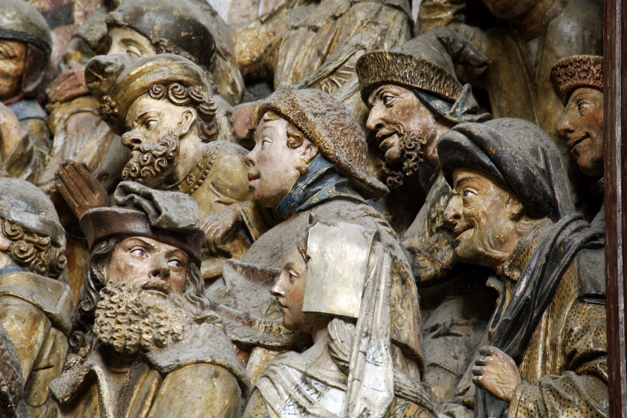 FRANCJA. Hauts-de-France. SUMA. Amiens. Katedra Najświętszej Marii Panny. Południowa ściana chóru. Fragment płaskorzeźb przedstawiających historię św. Fermina (Firmin d