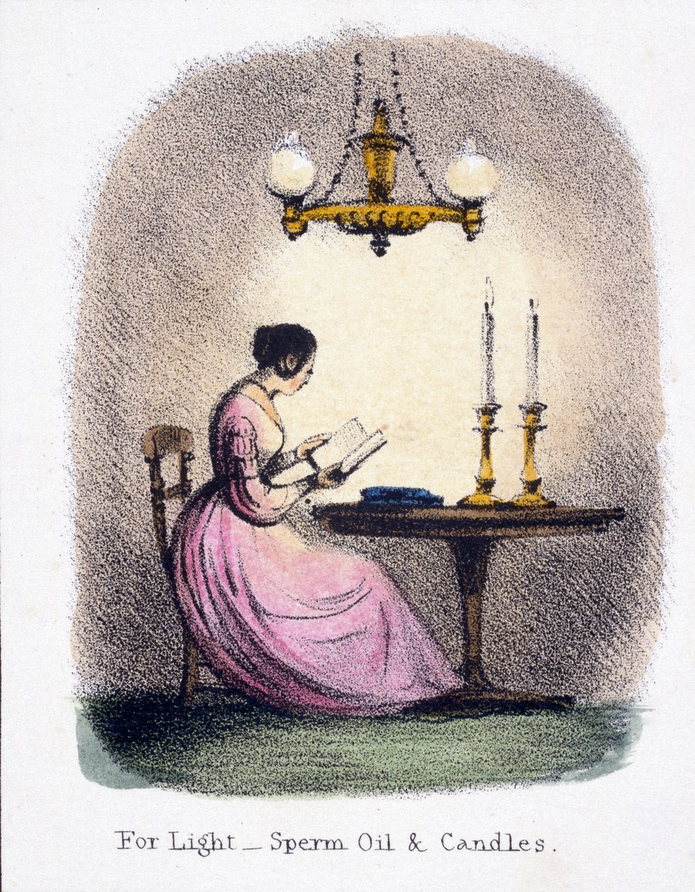 Na światło, olej z plemników i świece”, ok. 1845 autorstwa Frederick (attr. to) Barnard