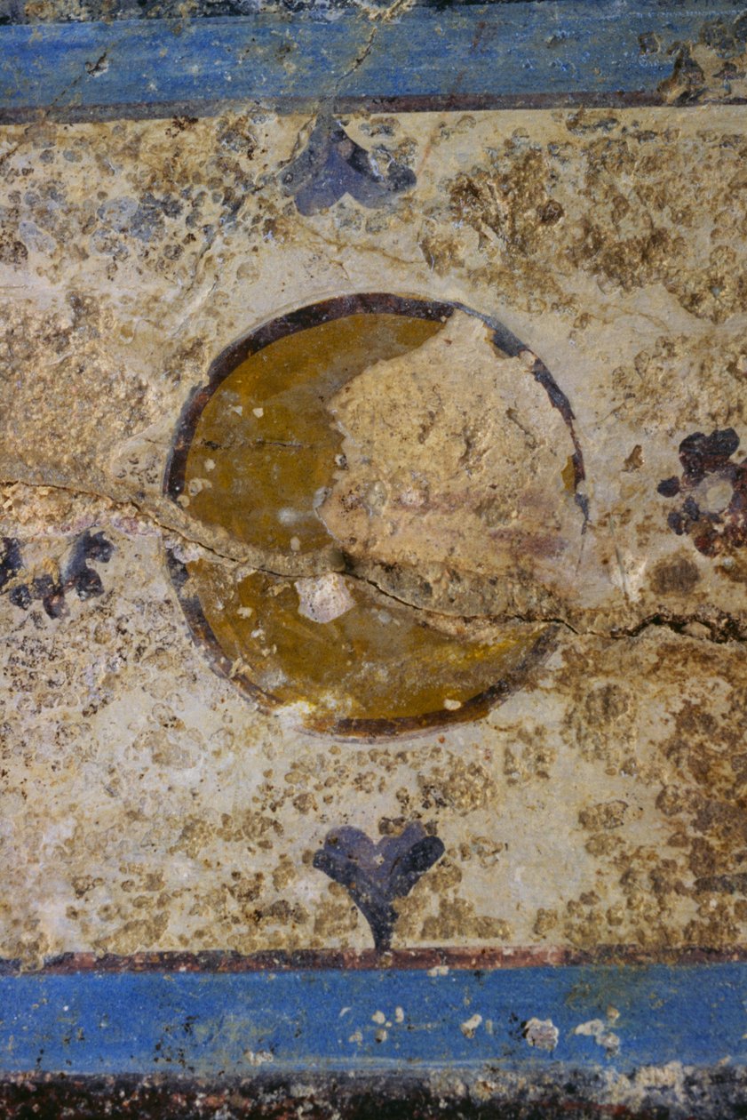 Fragment fresku, Salus Augusta Temple-Cryptoporticus, starożytne rzymskie miasto Urbs Salvia, Urbisaglia, Marche, Włochy (zdjęcie) autorstwa William Walcutt