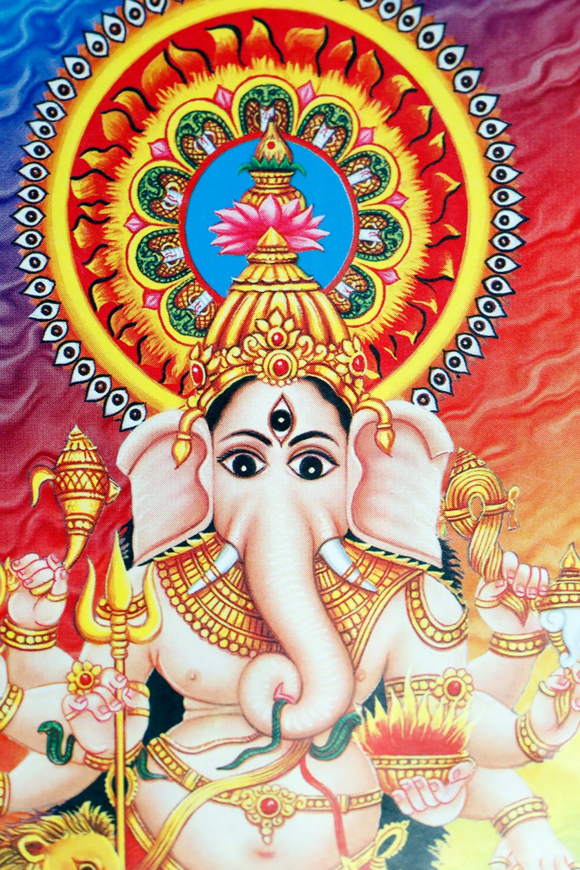 Ganesha lub Ganapati: hinduski bóg z głową słonia. autorstwa . .