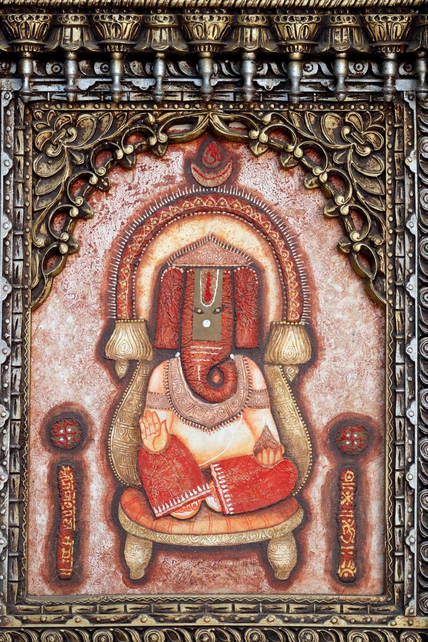 Ganesha lub Ganapati: hinduski bóg z głową słonia. Dubai. Zjednoczone Emiraty Arabskie. autorstwa . .