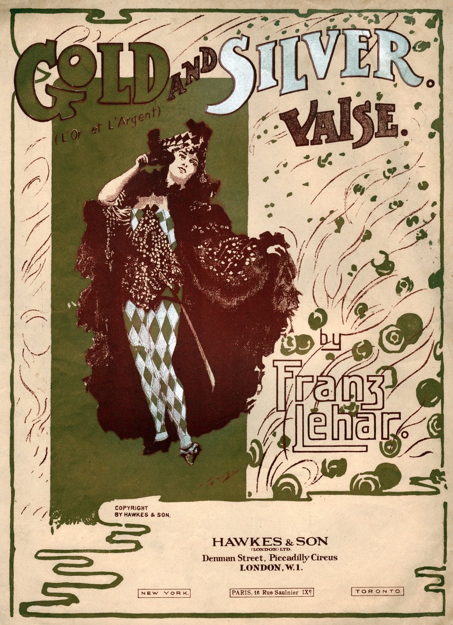 Złoto i srebro, walc Franza Lehara. ok. 1904 (ilustracja) autorstwa . .